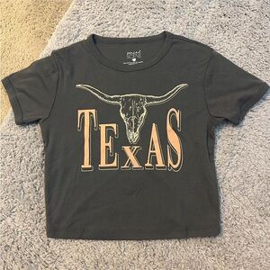 Texas Graphic Crop Top - Gray